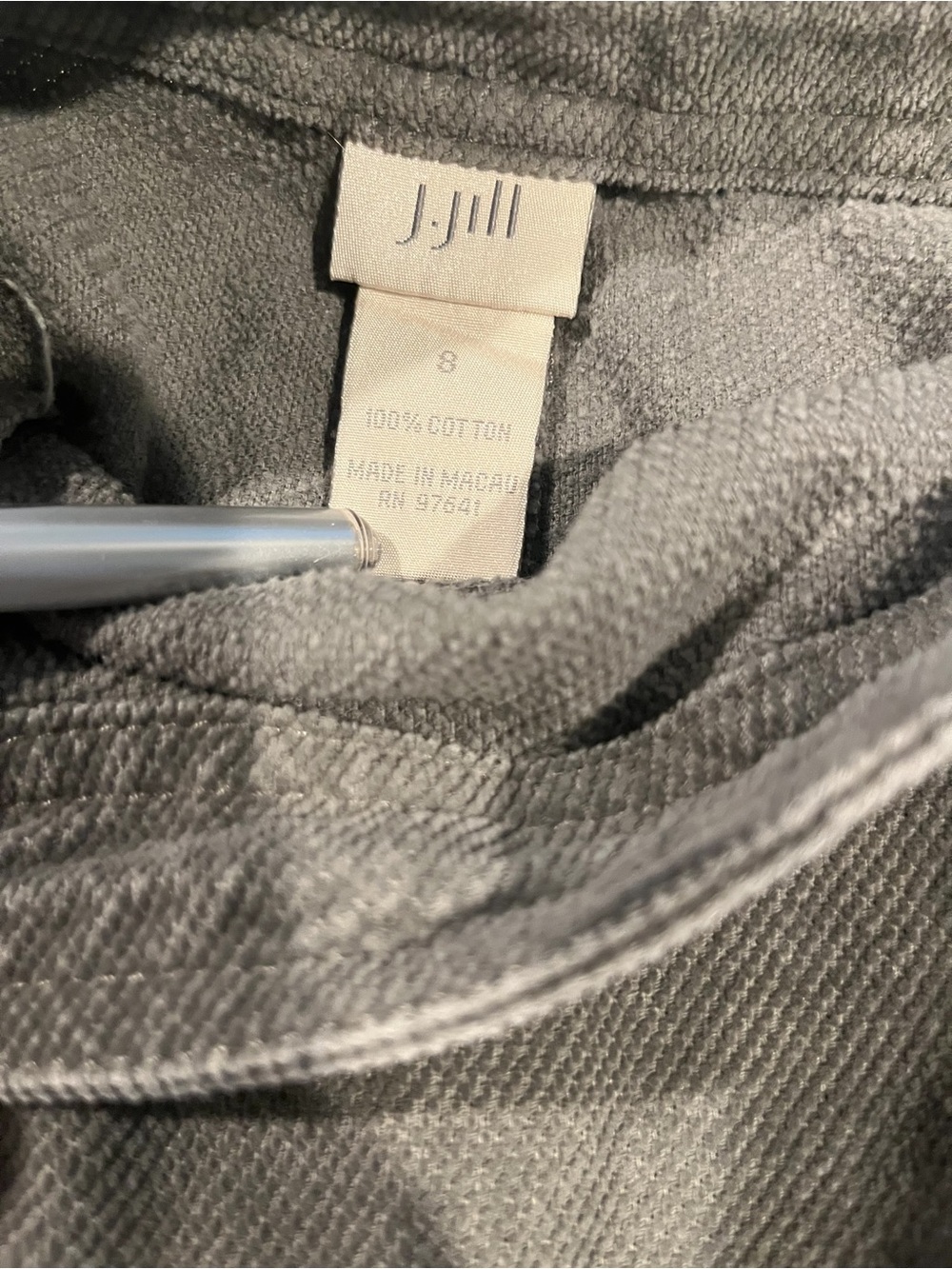 J. Jill Gray Cotton Corduroy Drawstring Utility A-Line Mini Skirt Size 8 - Picture 5 of 5